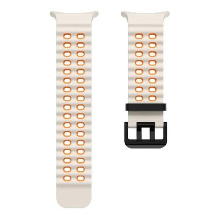 XDfind Silicone Watch Band Black Dual-Row Hole For Galaxy