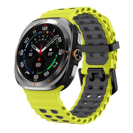 XDfind Silicone Watch Band Black Dual-Row Hole For Galaxy