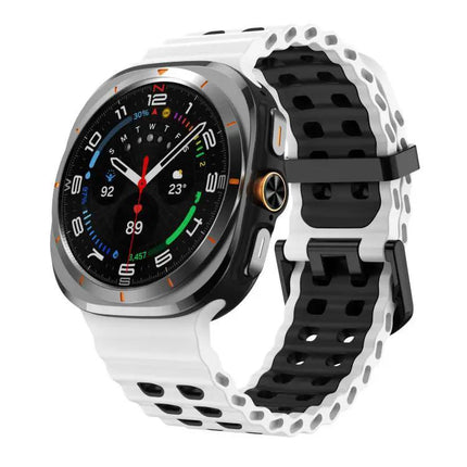XDfind Silicone Watch Band Black Dual-Row Hole For Galaxy