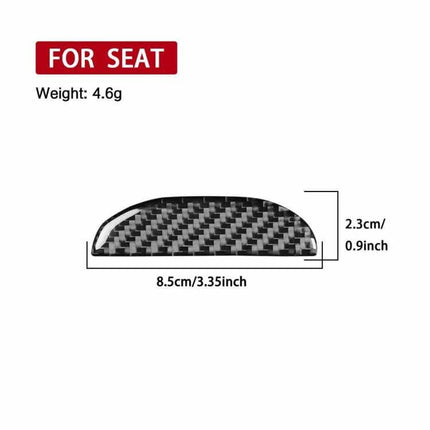Carbon Fiber Car Seat Storage Box Handle Decorative Sticker — carbon fiber textured cover for SEAT Leon 2005–2012, 8.5x2.3cm, durable sun-resistant finish