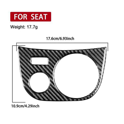 Carbon Fiber Water Cup Panel Sticker for SEAT Left Driver – carbon fiber veneer cup panel trim for SEAT Leon 2005-2012, self-adhesive, 17.6x10.9cm