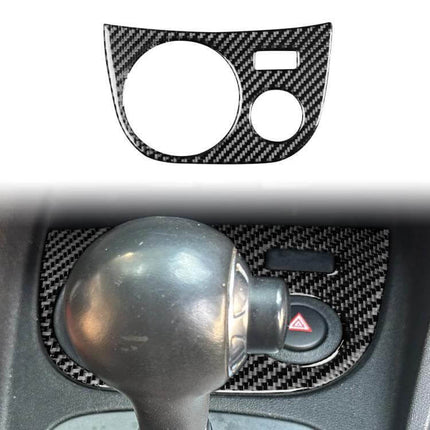Carbon Fiber Water Cup Panel Sticker for SEAT Left Driver — textured carbon fiber veneer cup panel protector for 2005-2012 SEAT Leon, self-adhesive