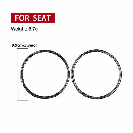 Carbon Fiber Car Air Outlet Decorative Sticker Left And Right - carbon fiber rings for SEAT Leon air vents 9.9cm