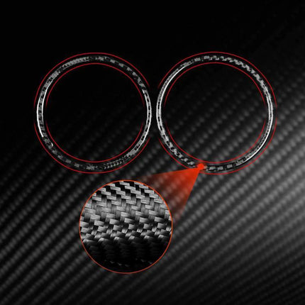 Carbon Fiber Car Air Outlet Decorative Sticker Left And Right – left and right SEAT Leon vent rings with realistic carbon fiber weave, self-adhesive protective trim