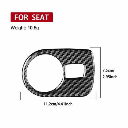 Carbon Fiber Headlight Switch Panel Sticker for SEAT Leon – textured carbon fiber finish, self-adhesive protective cover (11.2×7.5cm)