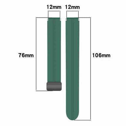 Xdfind 12mm Silicone Watch Band With Folding Buckle