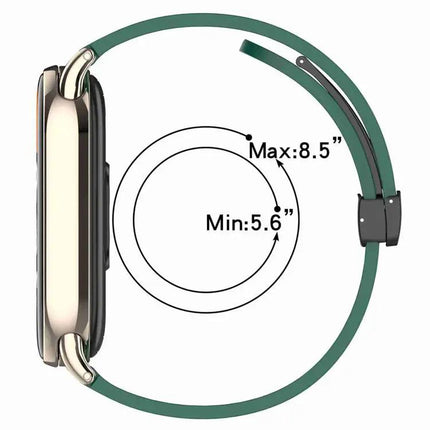 Xdfind 12mm Silicone Watch Band With Folding Buckle
