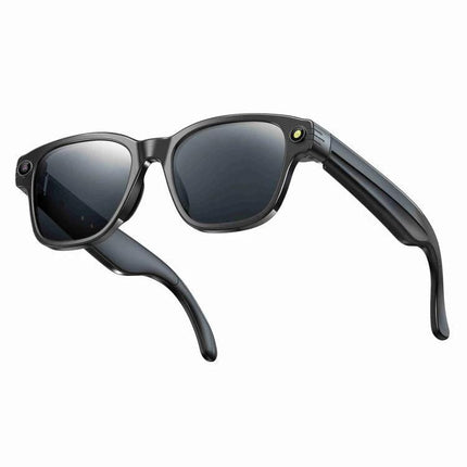 Compact Glasses for Recording Everyday Travel Moments – black smart sunglasses with 8MP camera for hands-free travel photos and videos