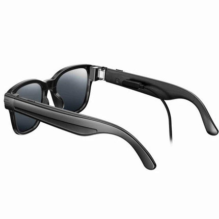 Compact Glasses for Recording Everyday Travel Moments - black smart sunglasses with 8MP camera for hands-free travel video and photo capture