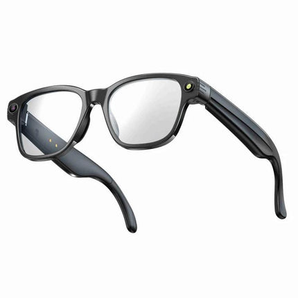 Compact Glasses for Recording Everyday Travel Moments - sleek black smart glasses with 8MP camera for hands-free hiking and city video capture