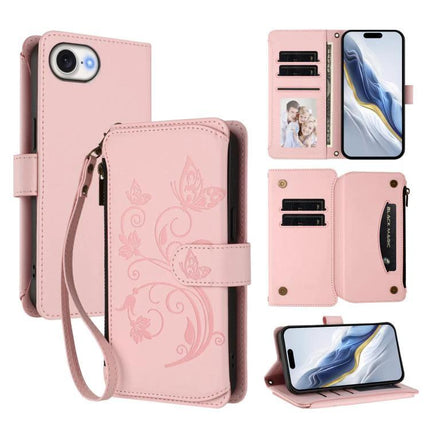 Leather Phone Case With Wallet For Everyday Use - pink PU leather wallet case with card slots, wrist strap, magnetic closure and TPU impact protection