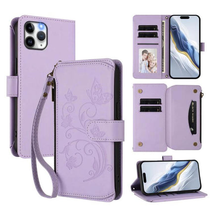 Wallet Phone Case With Card Slots For Everyday Essentials On The Go Keeps Cards Cash And Phone Organized - lavender wallet phone case with hand strap and card slots