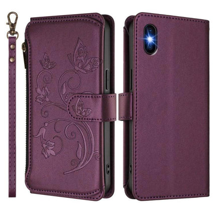 Phone Case With Integrated Wallet For Everyday Card Carrying On The Go Slim And Functional For Daily Use - purple PU leather wallet case with zipper and strap