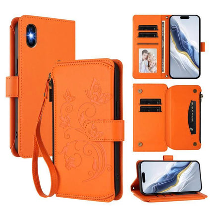 Phone Case With Integrated Wallet For Everyday Card Carrying On The Go Slim And Functional For Daily Use - slim orange PU wallet case with card slots and zipper