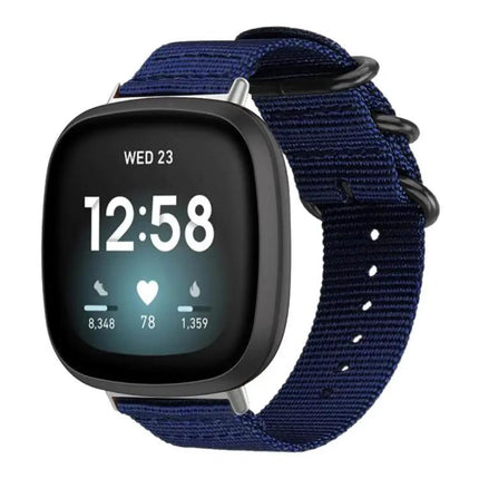 XDFind Nylon Canvas Ring Buckle Watch Band For Fitbit Versa