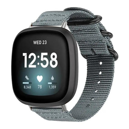 XDFind Nylon Canvas Ring Buckle Watch Band For Fitbit Versa