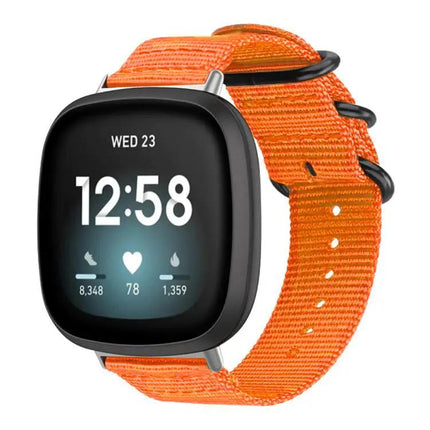 XDFind Nylon Canvas Ring Buckle Watch Band For Fitbit Versa