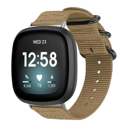 XDFind Nylon Canvas Ring Buckle Watch Band For Fitbit Versa