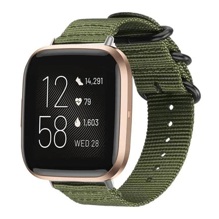 XDFind Nylon Canvas Ring Buckle Watch Band For Fitbit Versa