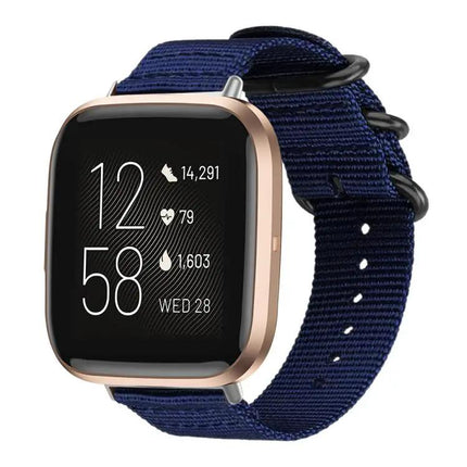 XDFind Nylon Canvas Ring Buckle Watch Band For Fitbit Versa