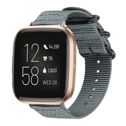 XDFind Nylon Canvas Ring Buckle Watch Band For Fitbit Versa