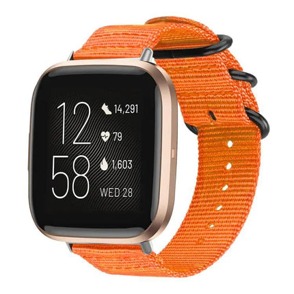 XDFind Nylon Canvas Ring Buckle Watch Band For Fitbit Versa