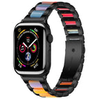 For Apple Watch 42 / 44 / 45 / 46 / 49mm / Black Rainbow