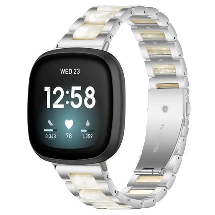 XDfind Metal Resin Bead Watch Band For Fitbit Versa 4/3