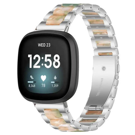 XDfind Metal Resin Bead Watch Band For Fitbit Versa 4/3
