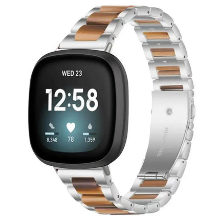 XDfind Metal Resin Bead Watch Band For Fitbit Versa 4/3