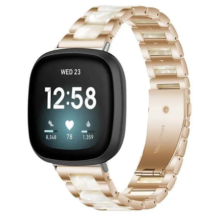 XDfind Metal Resin Bead Watch Band For Fitbit Versa 4/3