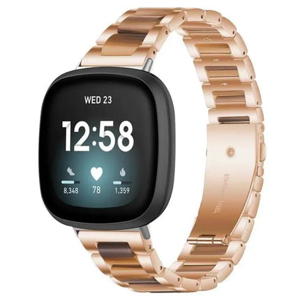 XDfind Metal Resin Bead Watch Band For Fitbit Versa 4/3