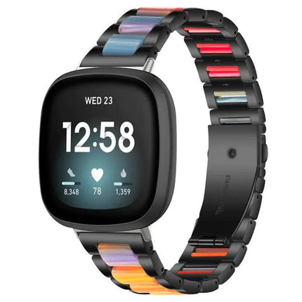 XDfind Metal Resin Bead Watch Band For Fitbit Versa 4/3