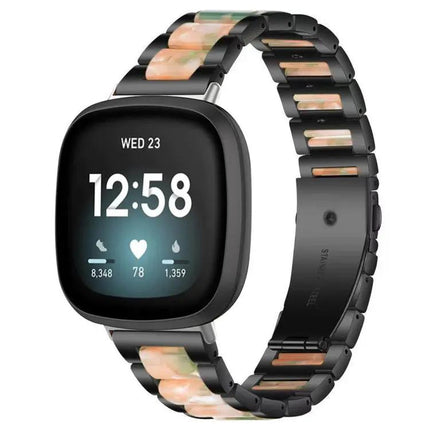 XDfind Metal Resin Bead Watch Band For Fitbit Versa 4/3