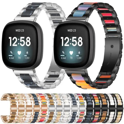 XDfind Metal Resin Bead Watch Band For Fitbit Versa 4/3