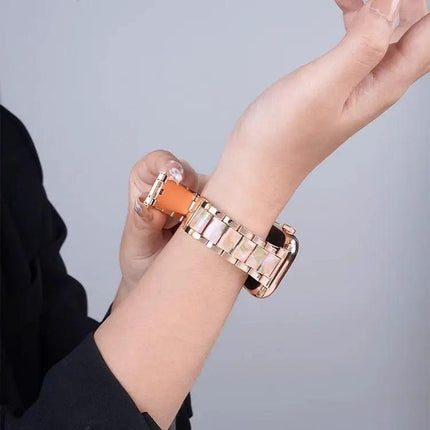 XDfind Metal Resin Bead Watch Band For Fitbit Versa 4/3