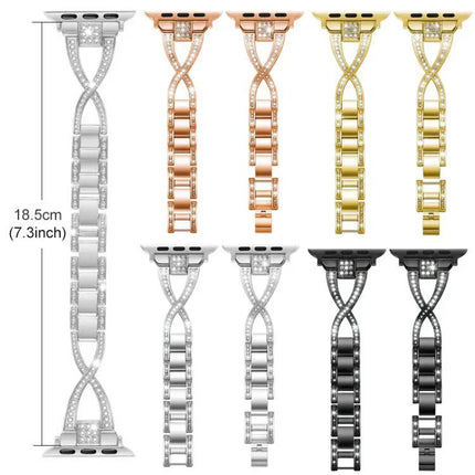 Xdfind X-Shaped Diamond Metal Band For Apple Watch 38-49mm | Syndmart