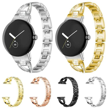 XDfind X-Shaped Diamond Metal Band For Pixel Watch 41mm