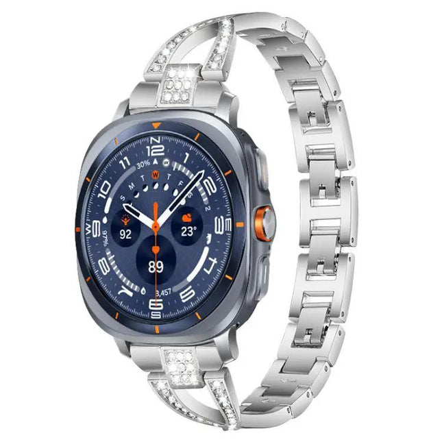 XDFind X-Shaped Single Row Diamond Metal Watch Band | Syndmart