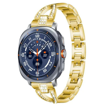 XDFind X-Shaped Single Row Diamond Metal Watch Band