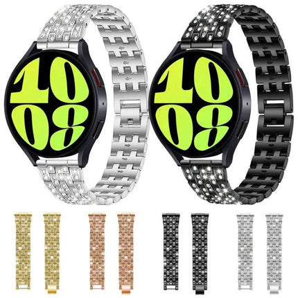 5-Bead Metal Watch Band Strap Fits 18 20 22mm Adjustable