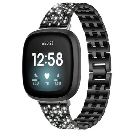 Xdfind Crystal Bead Metal Watch Band for Fitbit Versa 4/3