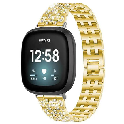 Xdfind Crystal Bead Metal Watch Band for Fitbit Versa 4/3