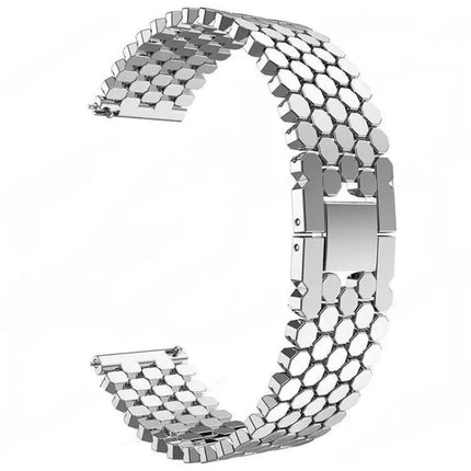 XDfind Fish Scale Metal Watch Band 22/20/18mm Adjustable