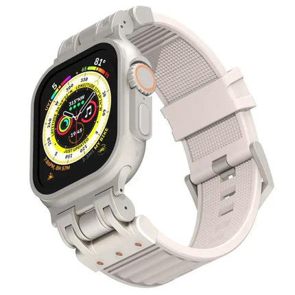 Silicone Mecha Stripe Watch Band Apple Watch 44/45/46/49mm