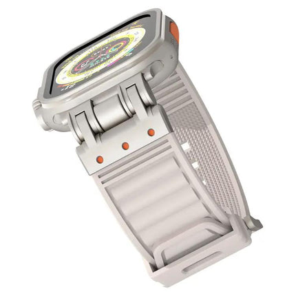 Silicone Mecha Stripe Watch Band Apple Watch 44/45/46/49mm