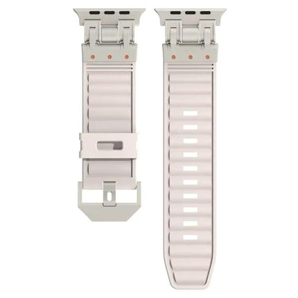 Silicone Mecha Stripe Watch Band Apple Watch 44/45/46/49mm