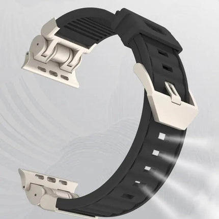 Silicone Mecha Stripe Watch Band Apple Watch 44/45/46/49mm