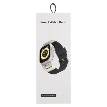 Silicone Mecha Stripe Watch Band Apple Watch 44/45/46/49mm