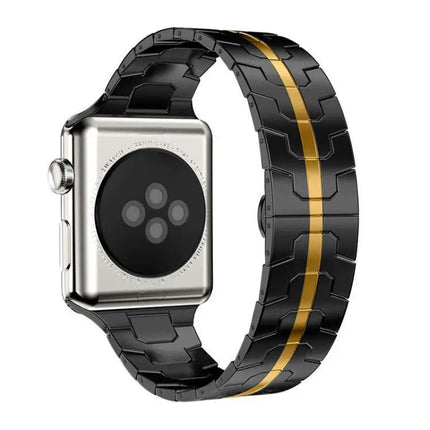 Stainless Steel Butterfly Buckle Band Apple Watch 38-49mm | Syndmart